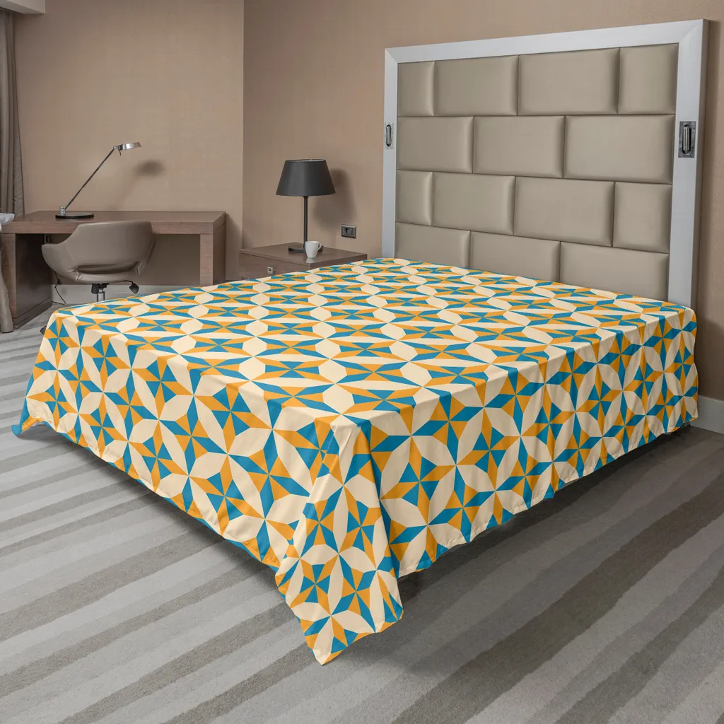 Drap de lit décoratif grande taille 260x228 cm style vintage origami chic