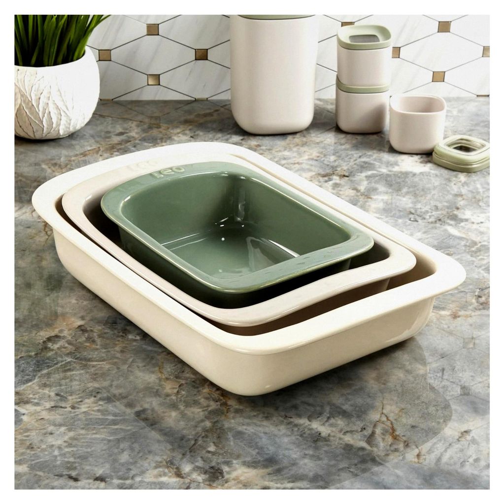 Rechteckige Auflaufform 28x21x6,80cm aus Keramik - Ofenform für Lasagne und Aufläufe