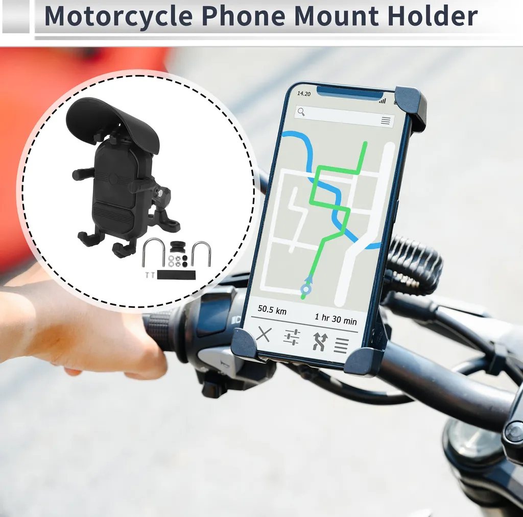 Support Smartphone Moto Universel - Fixation Guidon Aluminium et Nylon