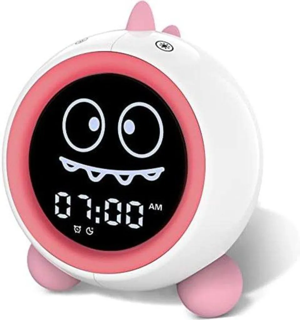 Réveil pour enfants avec veilleuse réglable et sonneries douces - 15cm