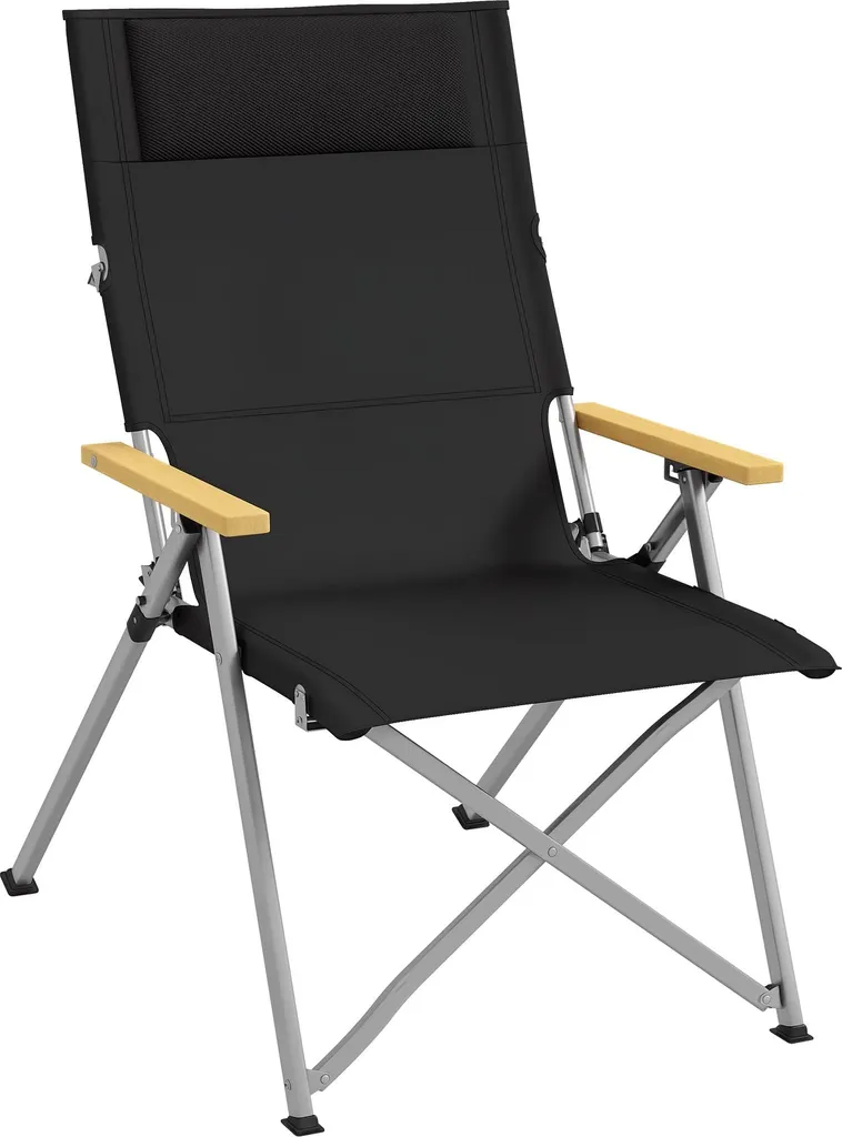 Fauteuil de pêche pliable et portable Outsunny noir avec appui-tête doux
