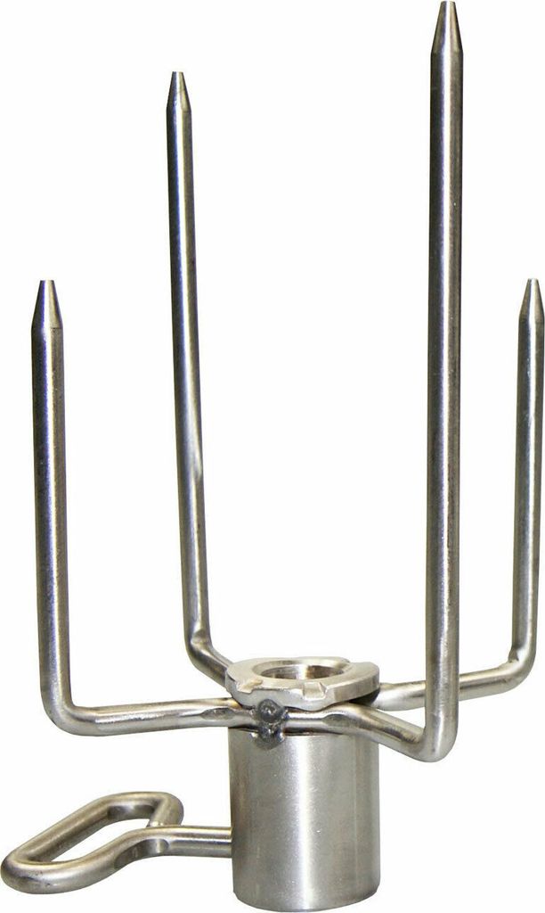 1 massive Edelstahl Fleischklammer "Grillclub" Fleischnadel für Drehspieß Grill