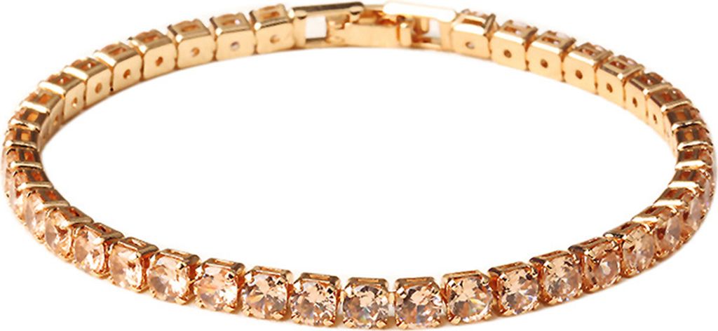 Schickes Armband mit Strass, zart, exquisit, mehrfarbig, glitzernd, hinreißendes Tennis-Armband, Damen-Handgelenkschmuck für Damen-Golden