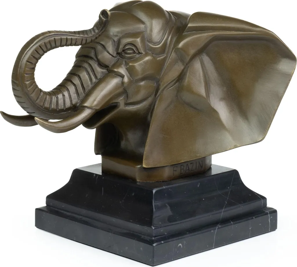 Sculpture Éléphant Bronze 16cm : Cadeau d'Art Prestigious avec Socle Doux