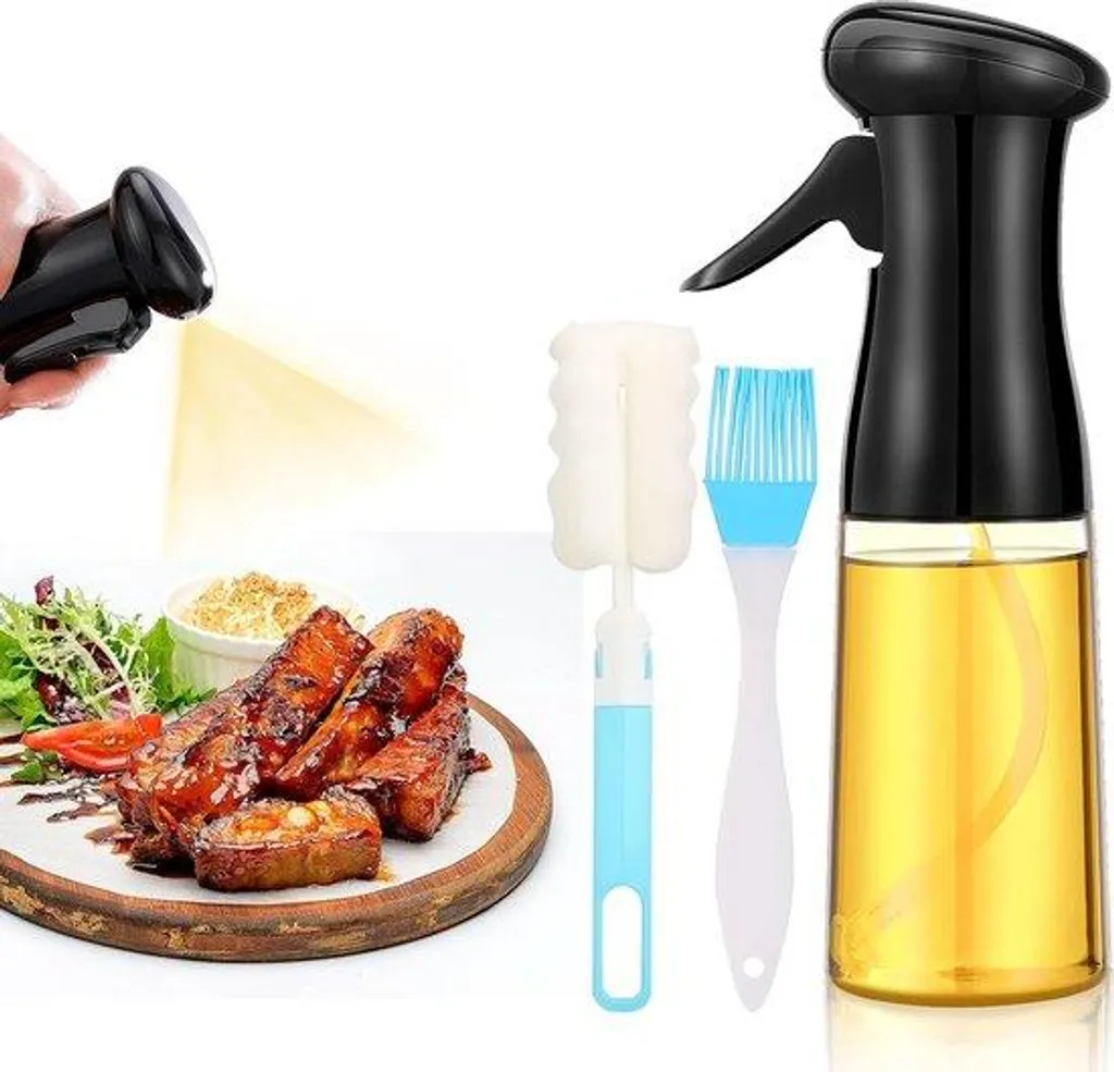Vaporisateur d'huile 210 ml design transparent avec pinceau applicateur