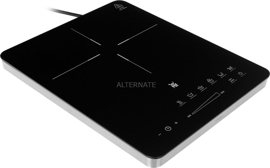 A close-up, angled view of an induction cooktop.