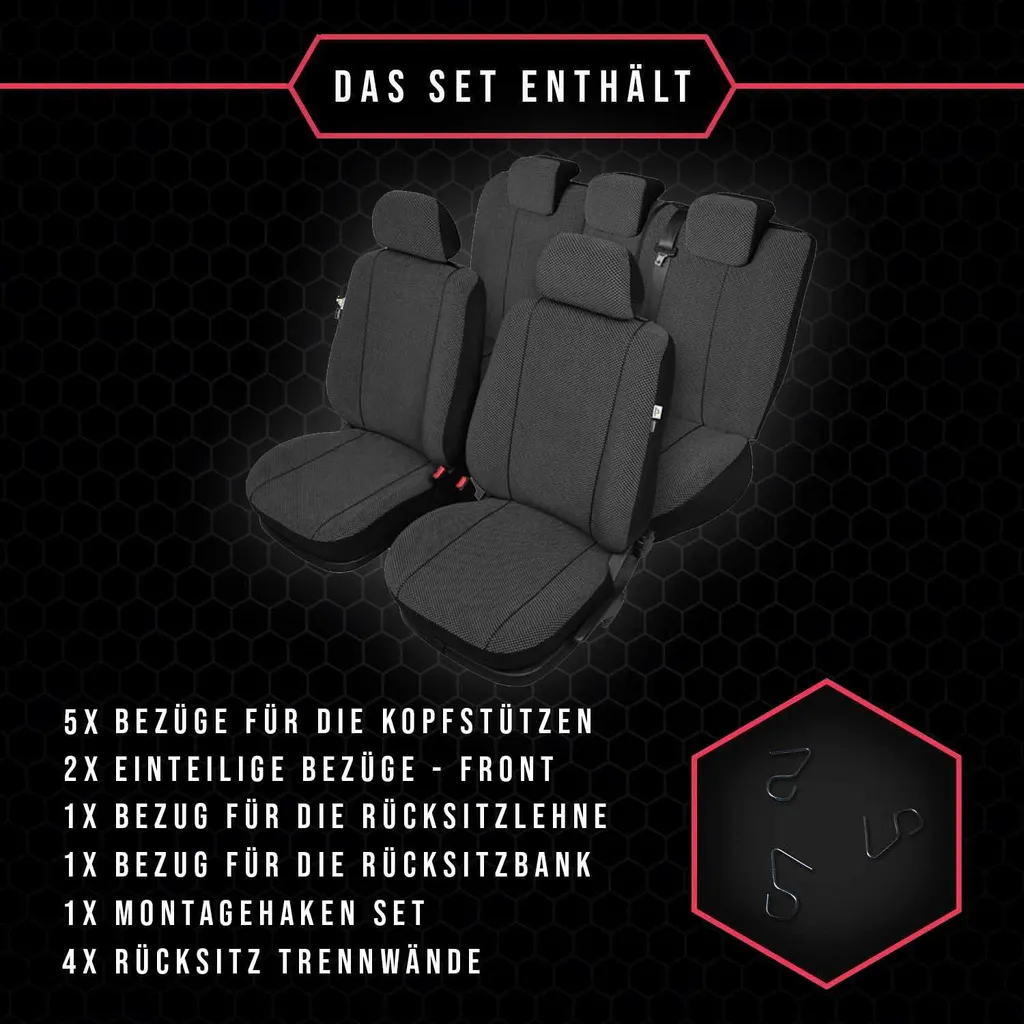 Coprisedili auto Set coprisedili auto nero per Suzuki Celerio - 10