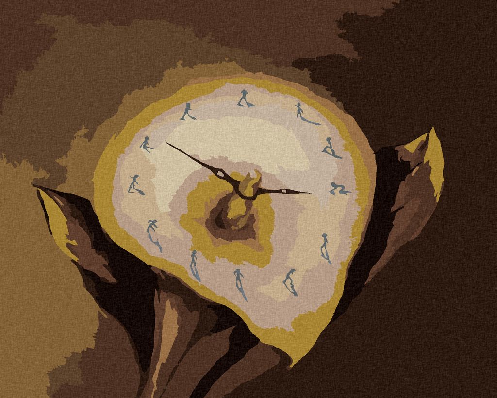 Zuty - Malen nach Zahlen - GESCHMOLZENE UHR, 40x50 cm, mit Keilrahmen (bereits gespannt)