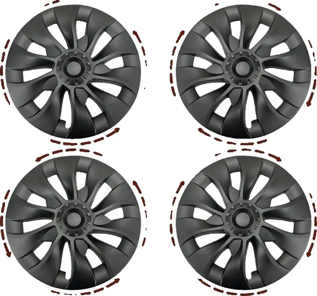 Enjoliveur 18 pouces noir mat design symétrique pour Tesla Model 3 LR