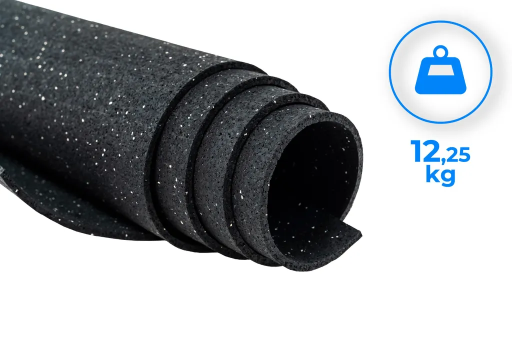 Tapis Caoutchouc Antidérapant 12kg Insonorisant THUNDER 195x91cm Noir - 4