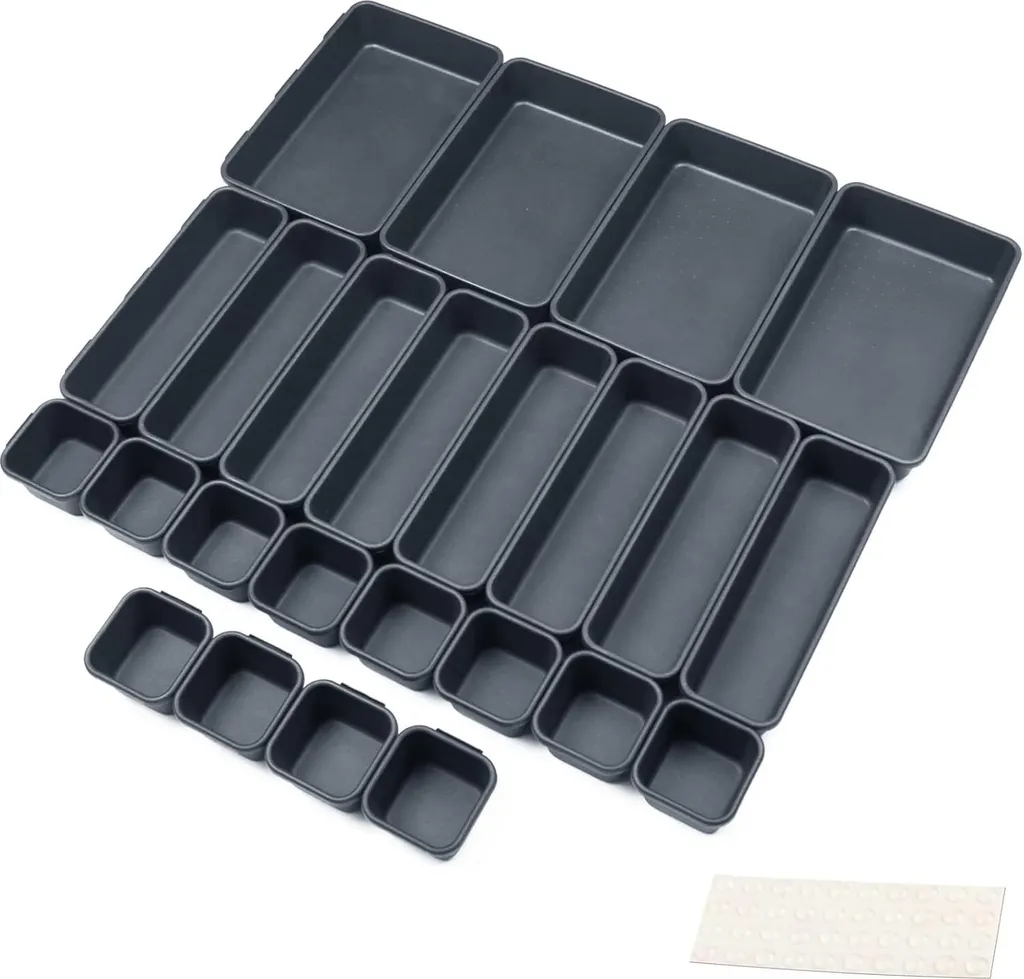 Set d'organisateur de salle de bain 24 bacs modulables pour cosmétiques