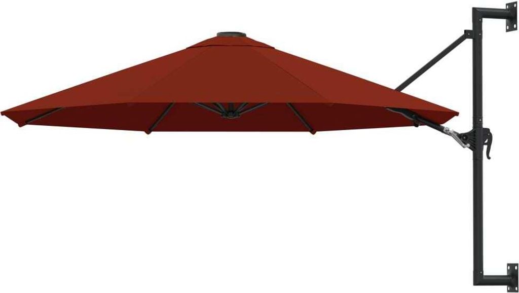 Eleganten-Stil Sonnenschirm zur Wandmontage mit Metall-Mast 300 cm Terrakotta - Sonnenschirme Hommie6690421 1parcel