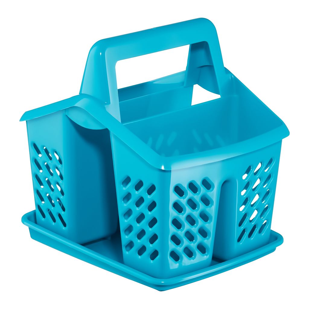 Besteck Ablaufbox Asca 4 Kammer blau DOMOTTI Produktbild 