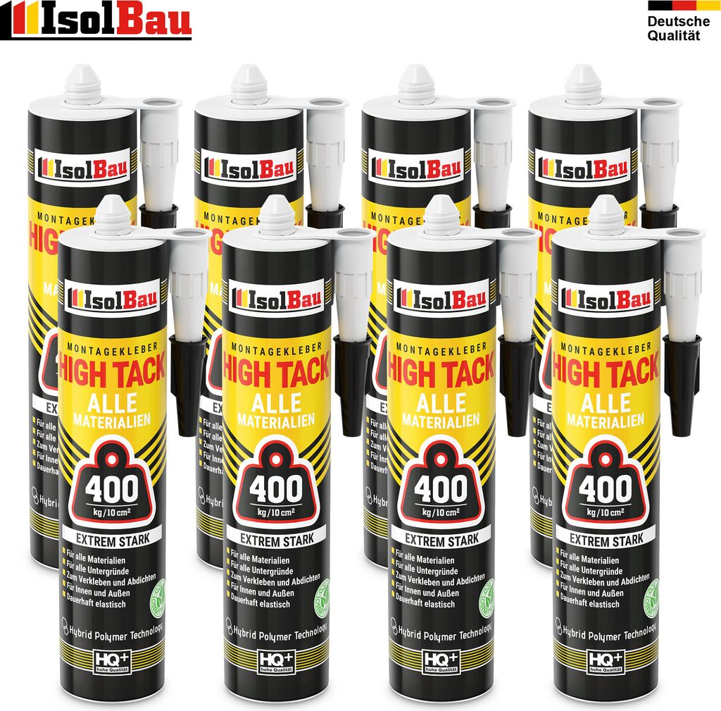 8x MONTAGEKLEBER HIGH TACK BAUKLEBER MS-POLYMER WEIß
