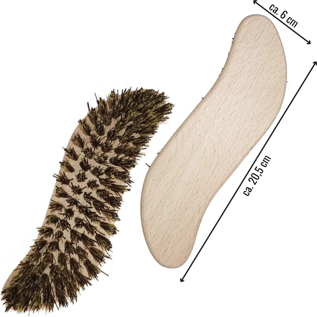 Brosse à racine en bois pour ménage et jardin avec poils rigides - 2 pcs