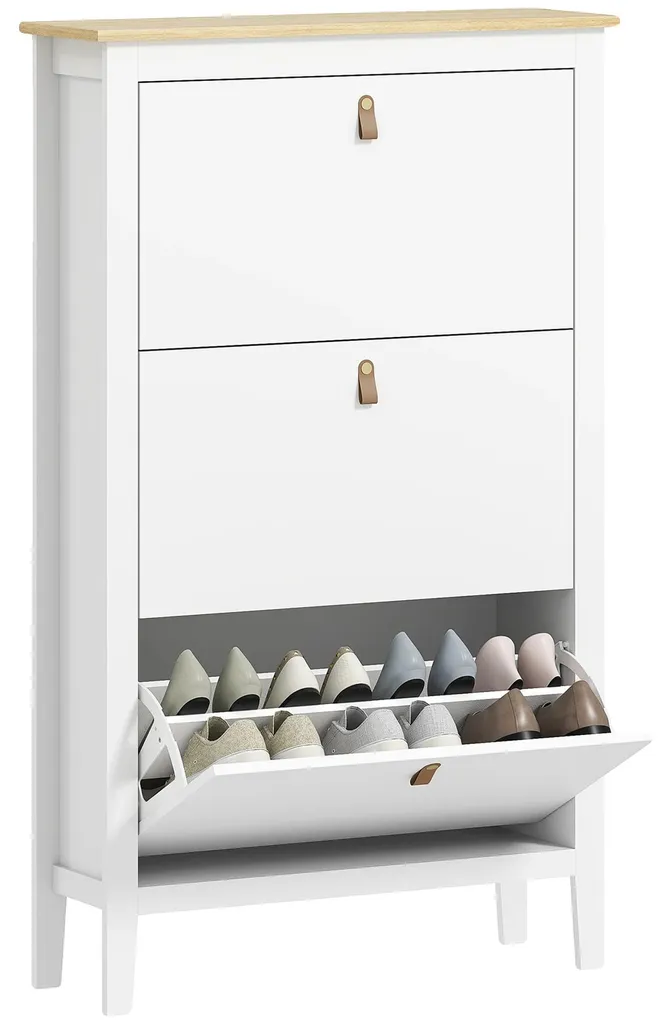 Rangement chaussures pour entrée étroite blanc 20 paires 80x24x131 cm