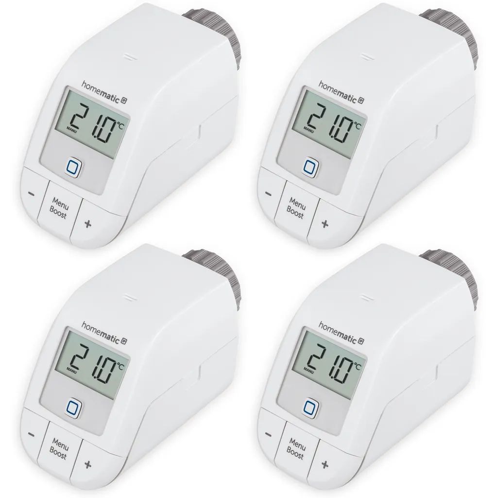 Tête Thermostatique Connectée Homematic IP - Pack de 4 Vannes de Radiateur