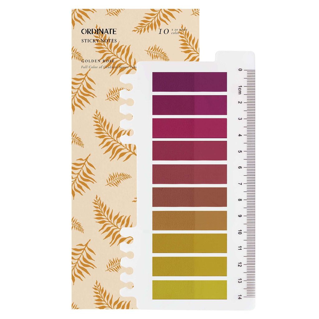 Ordinate-Golden Rose | 200 Stück Sticky Notes | Transparent Haftnotizen zum Markieren | Haftstreifen | Seitenmarkieren | Ästhetischer Haftnotizze...