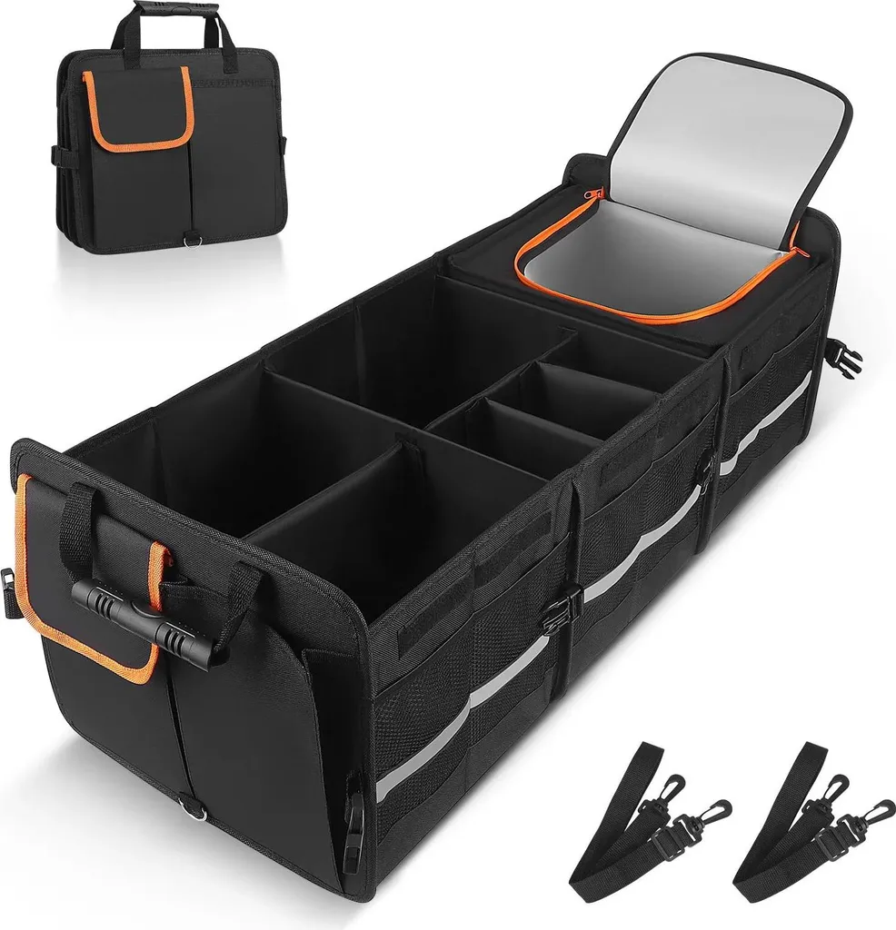 Organisateur voiture grande capacité avec compartiments modulables noirs