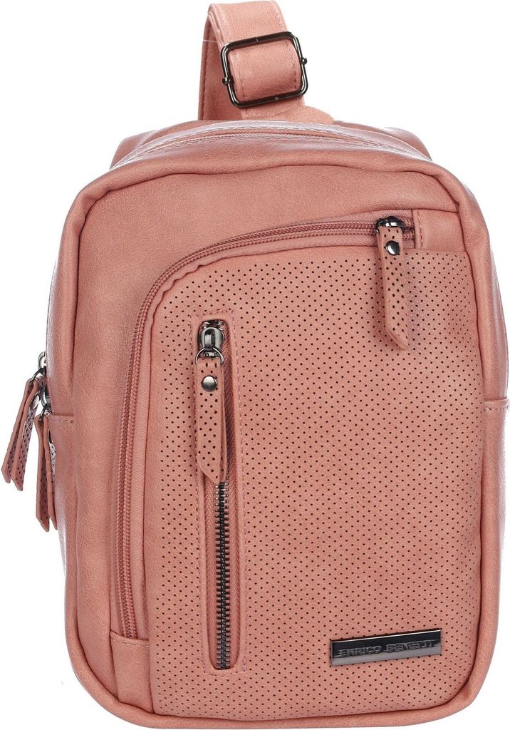 Damen Tasche Schultertasche Umhängetasche Crossover Bag Leder Optik Handtasche Rose