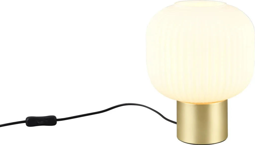 Lampe à poser DIVA Trio Lighting dorée verre blanc E27 26x20x20 cm