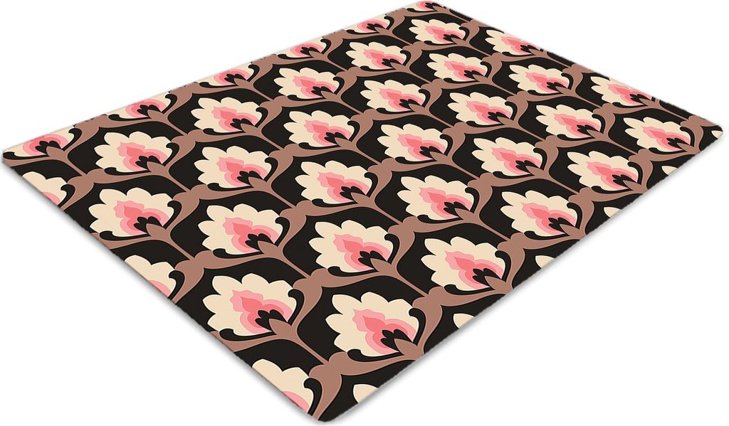 Stuhlunterlage Bürostuhlunterlage 120 cm x 90 cm Bodenmatte Bürostuhlunterlage - Blumenmuster