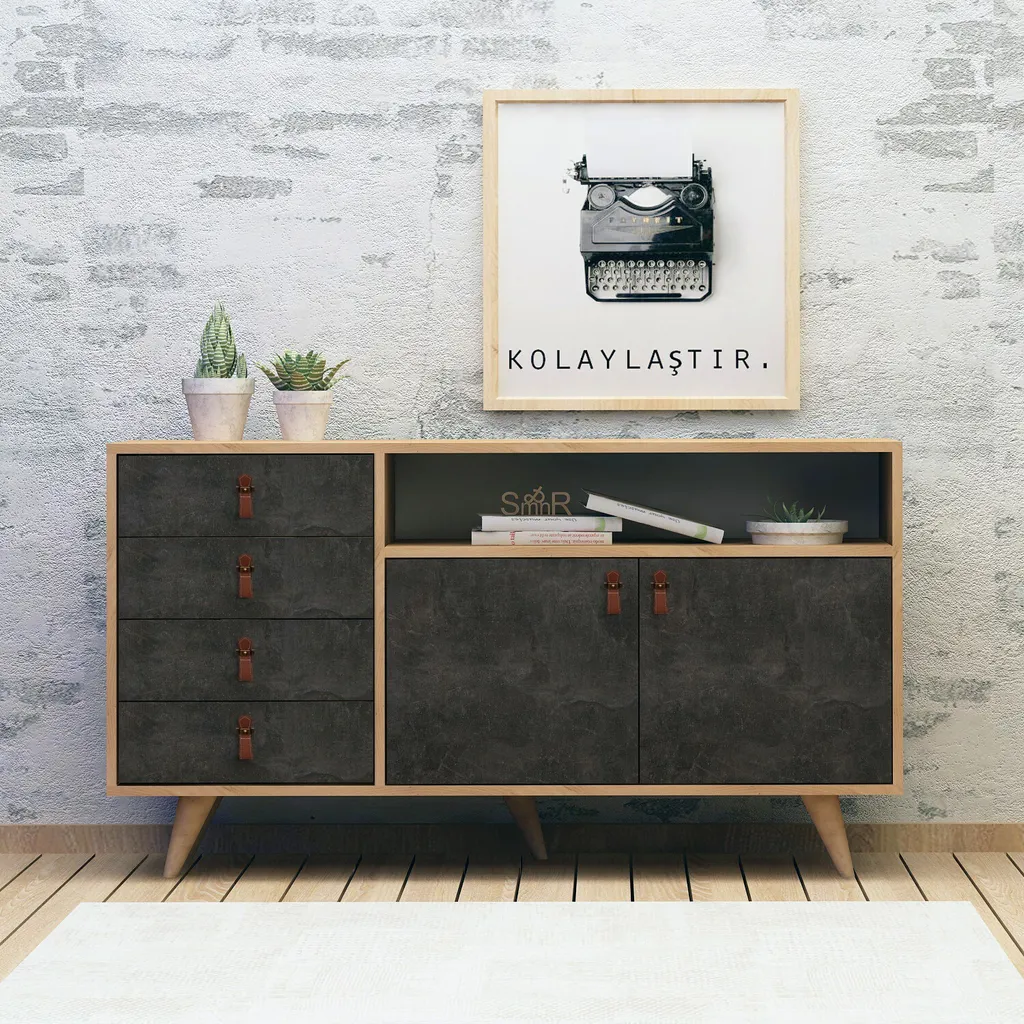 Skye Decor Pagina Console en Chêne Mélaminé 140x40x86 cm pour Entrée