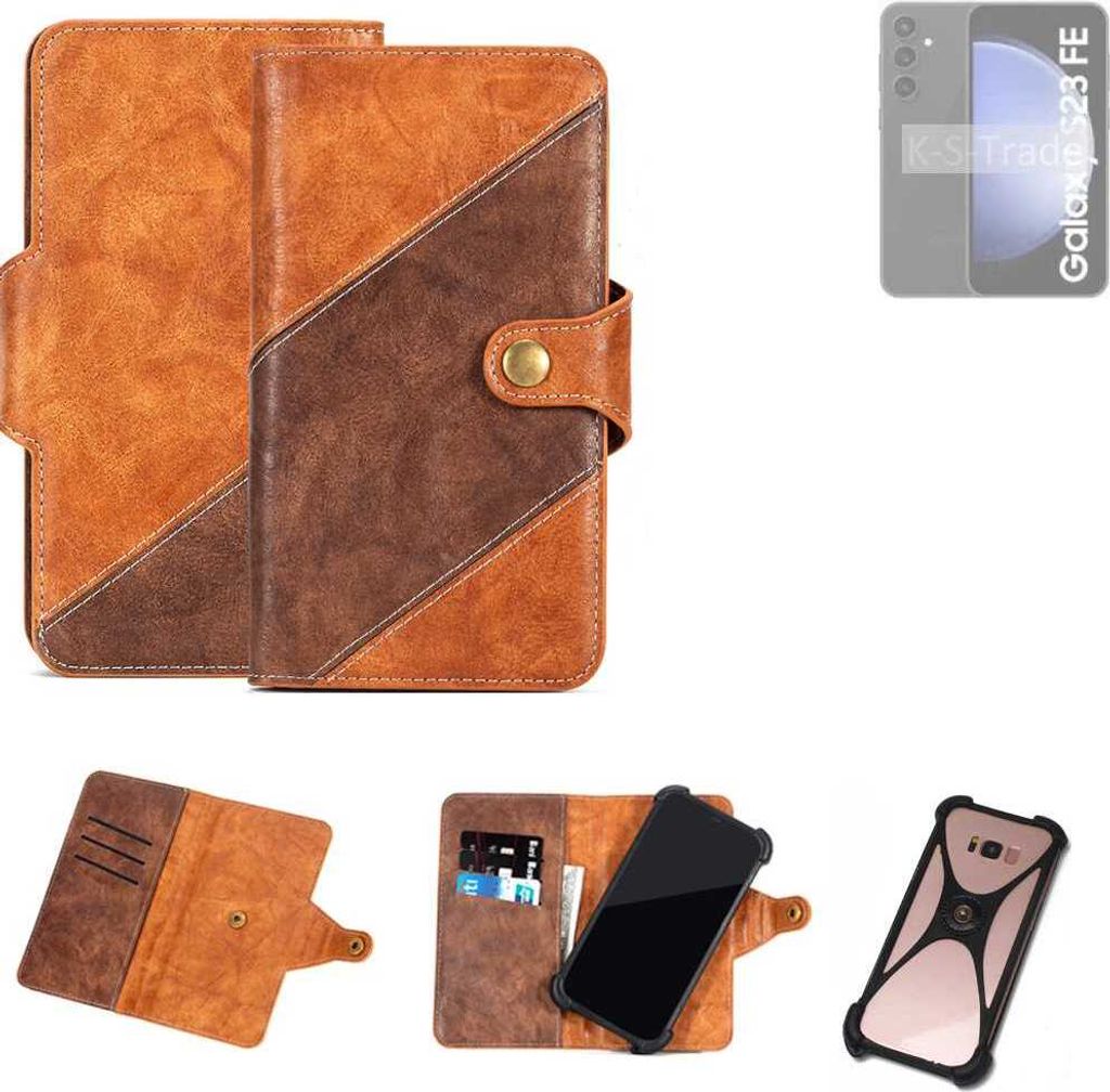 K-S-Trade Handyhülle Schutzhülle Bookstyle Case Wallet-Case kompatibel mit Samsung Galaxy S23 FE Cover Klapphülle Kantenschutz Smartphone