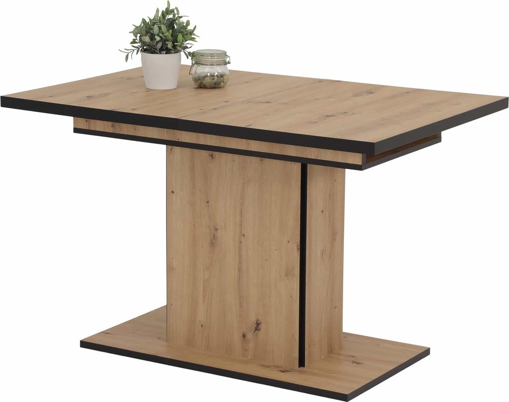 Esstisch Esszimmertisch 120 - 160 cm ausziehbar Artisan Eiche - ARIANA - Die Möbelfundgrube
