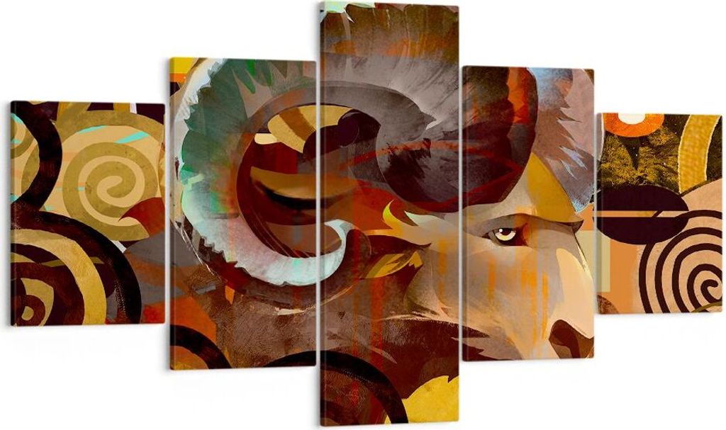 Bild auf Leinwand - Leinwandbild - Tier Abstraktion - 125x70cm - Wand Bild - Wanddeko - Wandbilder - Leinwanddruck - Bilder - Kunstdruck - Wanddeko...