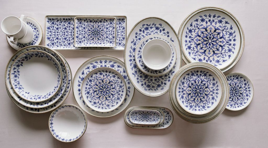 Hermia Concept, BNEO18Y4890726, Tafelservice (18-teilig), 100 % PORZELLAN, Blau, 25 x 7 x 3 cm