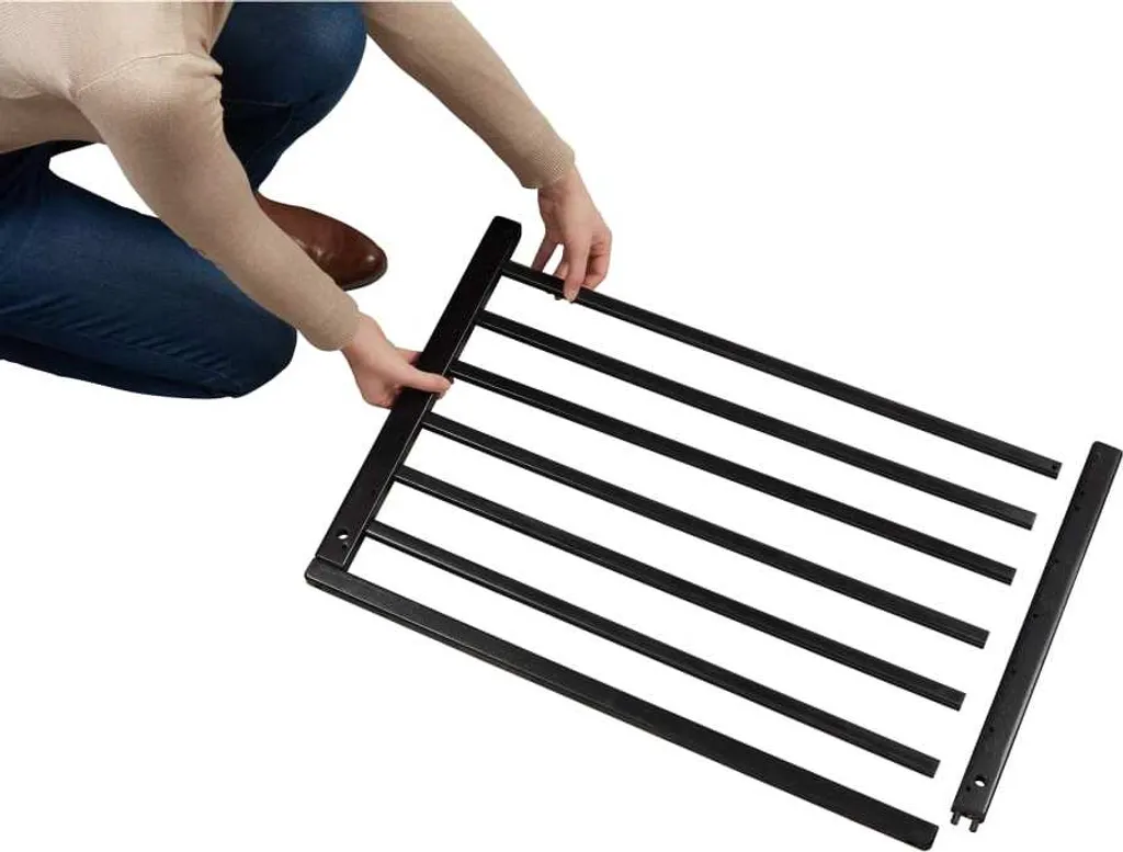 Barrière de Sécurité Enfant Extensible Noire Fixation Pression et Vis - 11