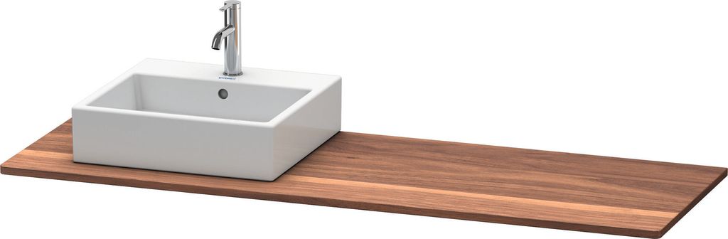 Duravit XSquare Massivholz-Konsole, 1 Ausschnitt links, 1600x20x550mm, XS061HL7777
