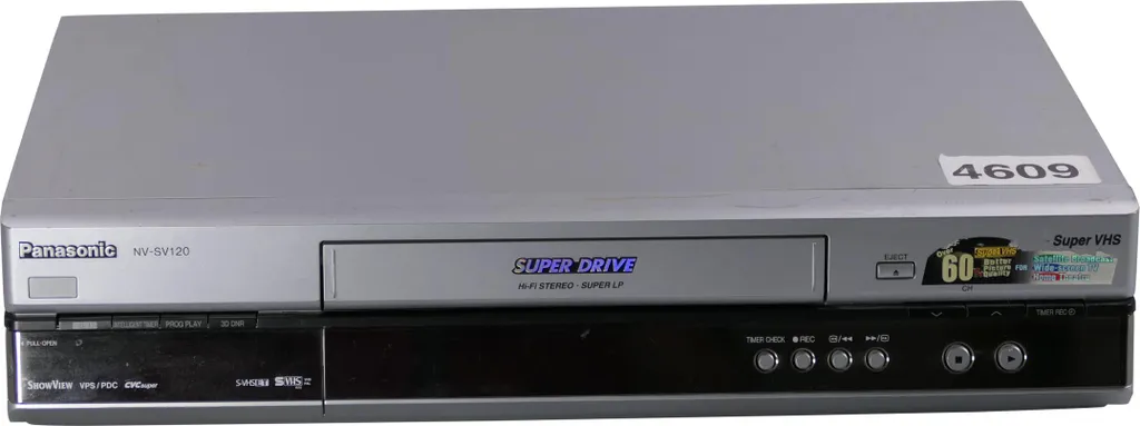 Panasonic NV-SV120 Magnétoscope Super Drive Super LP avec DNR 3D Argent