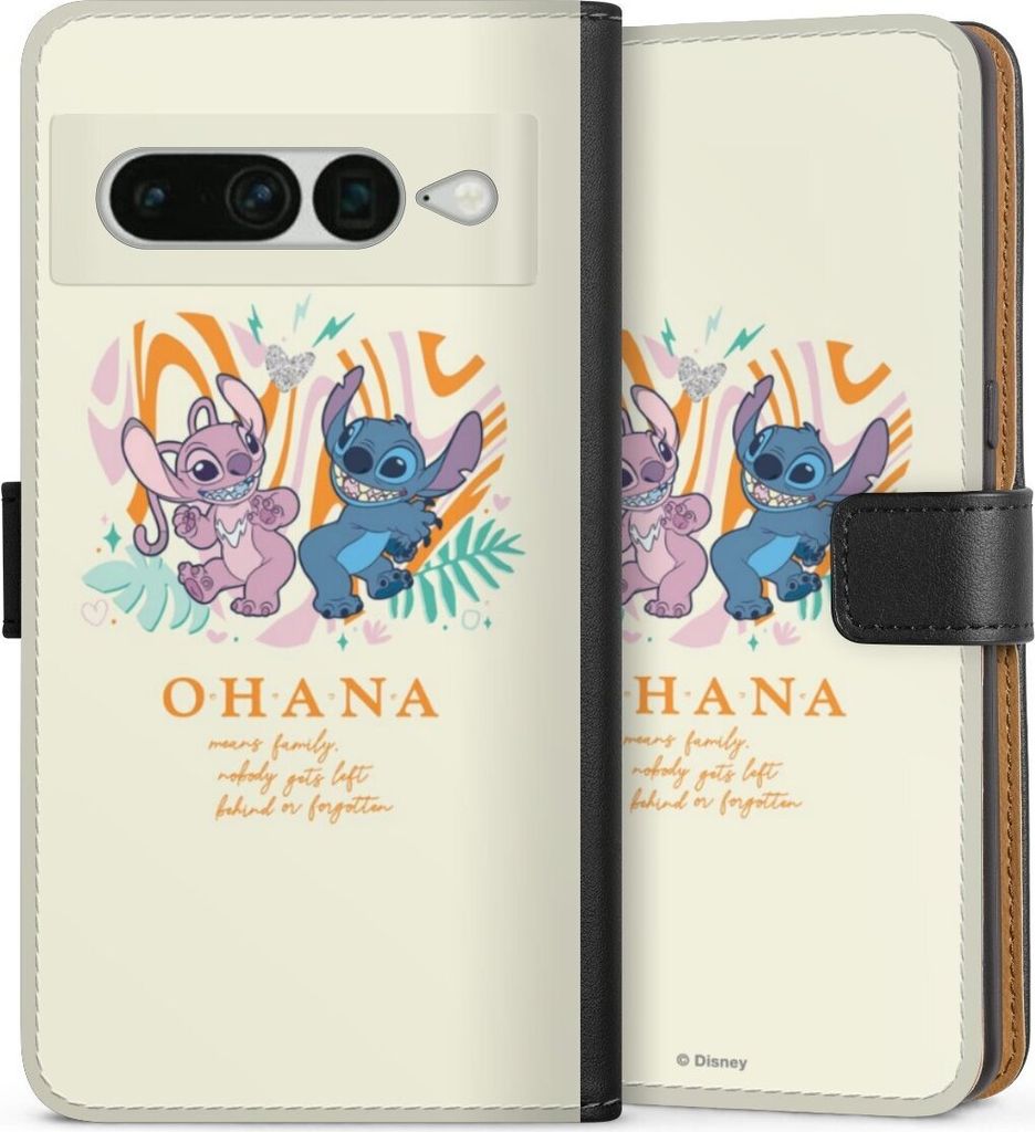 DeinDesign Klapphülle für Google Pixel 7 Pro Handytasche Lederhülle Tasche Disney Offizielles Lizenzprodukt Lilo & Stitch