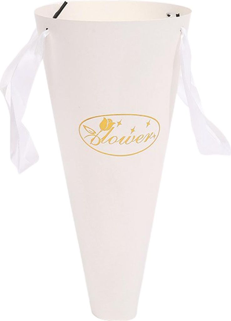 10PCS Kraftpapier Blumen Geschenk Taschen Runde Faltung Handheld Blumenstrauß Taschen für Haus Dekoration weiß