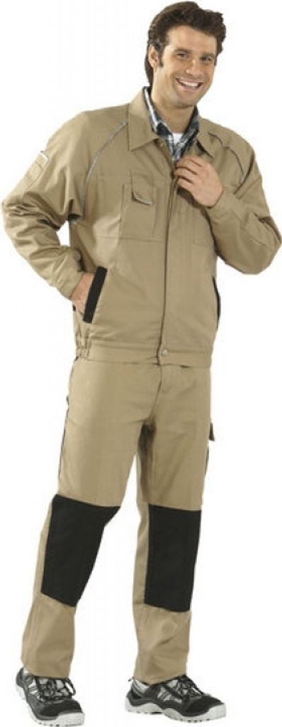 Bundjacke Canvas 320 Gr.50 khaki/schwarz 65 %.Polyester/35 % BW