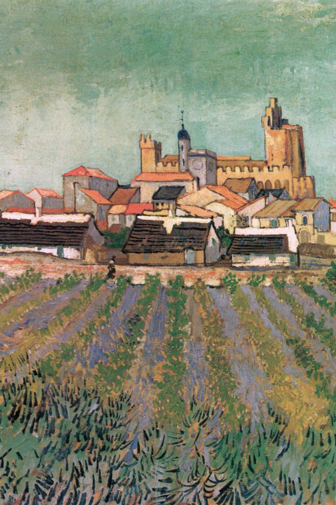 Vincent Van Gogh Kunstdruck Bild - Blick Auf Saintes-Maries-De-La-Mer, 1888, Detail (120 x 80 cm)