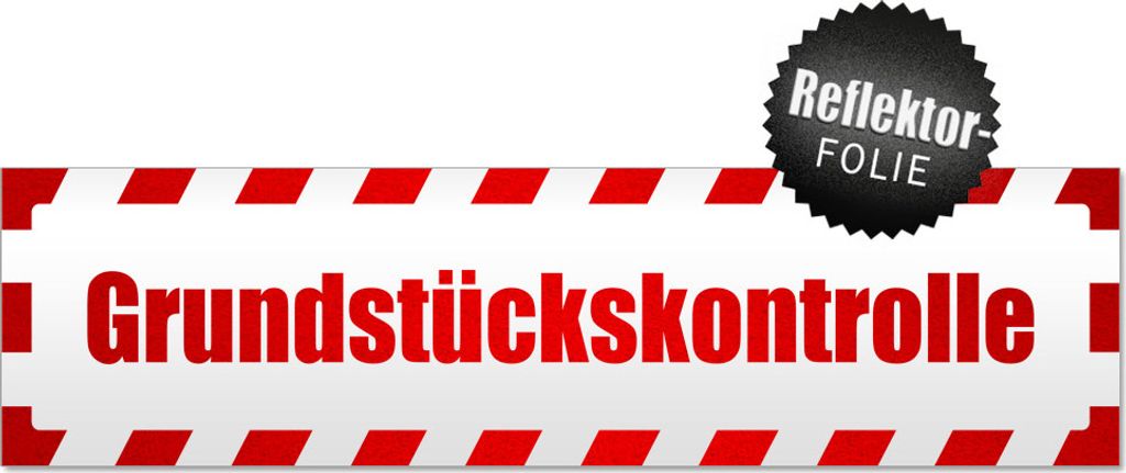 Grundstückskontrolle gestreift Magnetschild Schild magnetisch