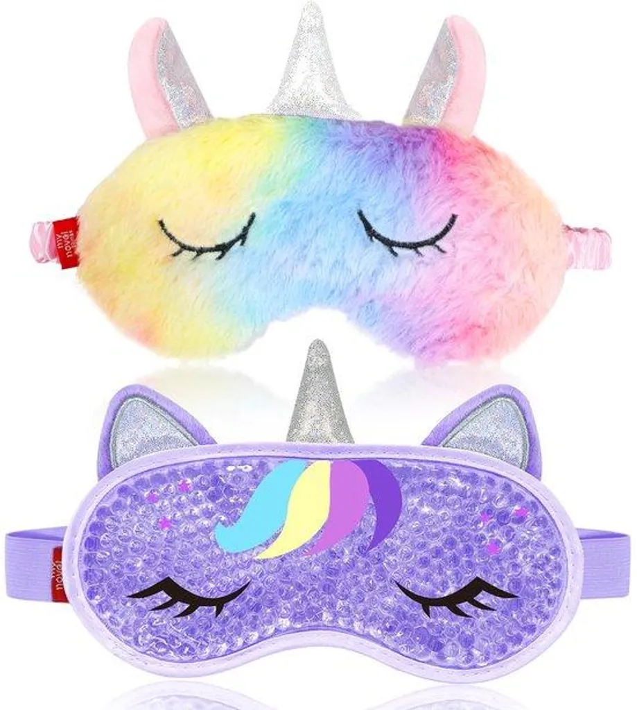 Masque de sommeil licorne anti-lumière et fatigue oculaire enfant x2