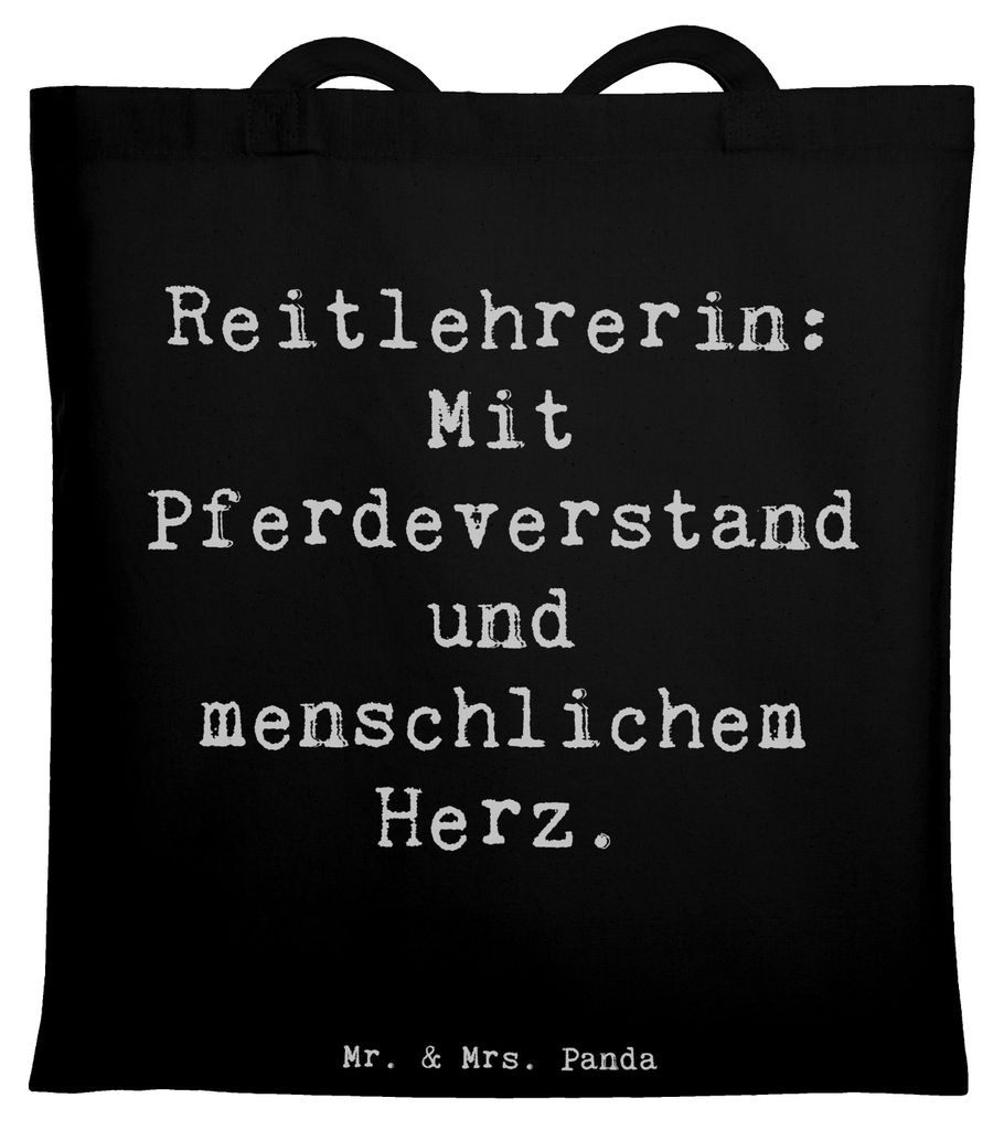 Mr. & Mrs. Panda Schultasche Spruch Reitlehrerin Herz - Schwarz - Geschenk, Laptoptasche, Berufsalltag, Beruf, Uni Tasche, Shopping, Reitplatz, tot...