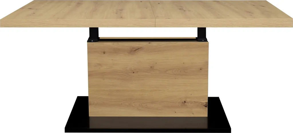 Table basse transformable en table à manger chêne et noir 160 cm