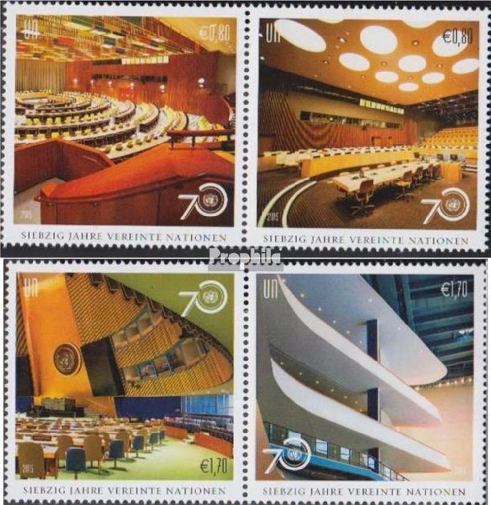 Briefmarken UNO - Wien 2015 Mi 894-897 Paare (kompl.Ausg.) gestempelt 70 Jahre UNO