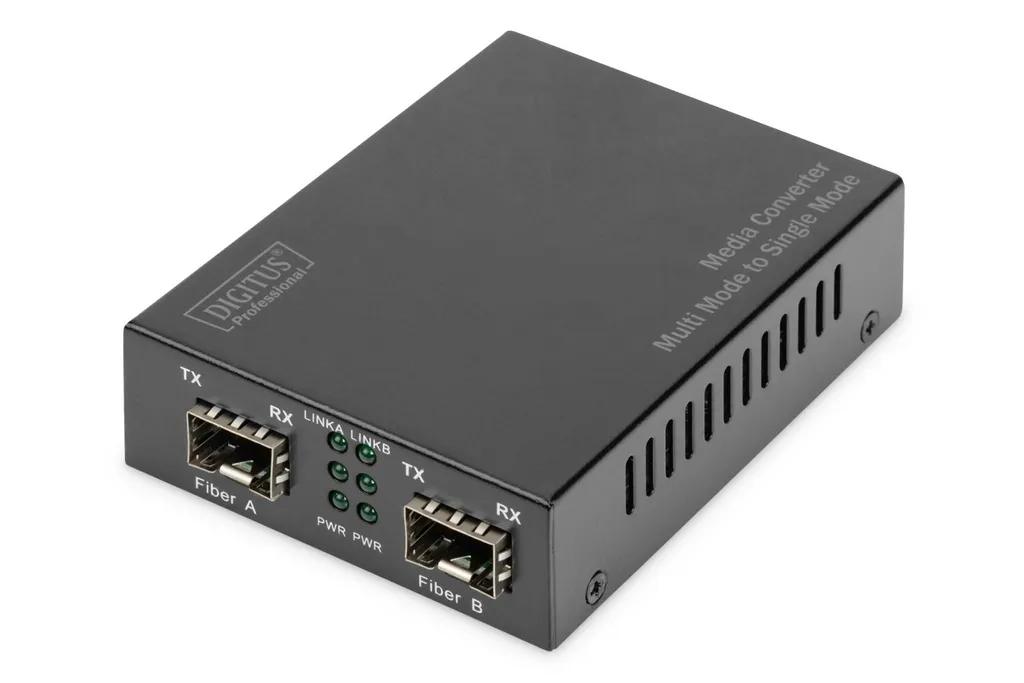 Convertisseur média Gigabit SFP DIGITUS contre pertes de signal fibre