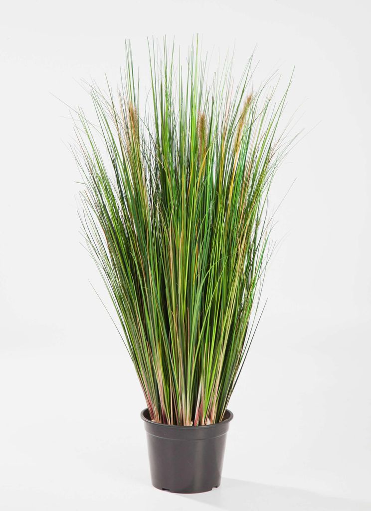artplants.de Deko Fuchsschwanzgras Flynn, 3 braune Ripsen, grün, 90cm - Kunstgras - Dekogras