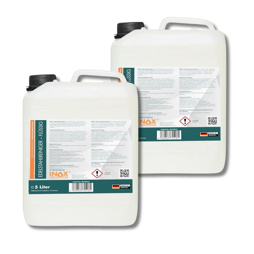 INOX® Edelstahlreiniger Flüssig, 2x5 Liter - Hochwirksamer Produktbild 