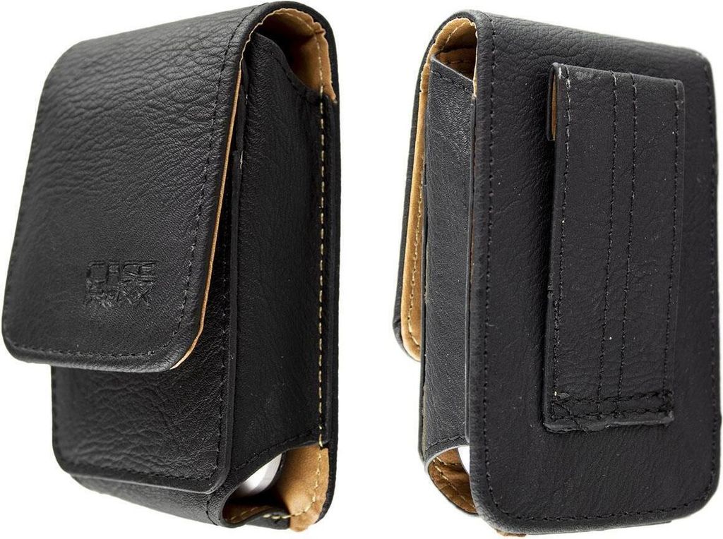 caseroxx Ledertasche mit Gürtelschlaufe für Orange in schwarz