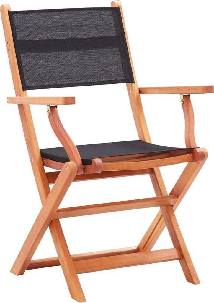 (Robust Möbel)Stuhl Terrasse - Gartenstühle 2er set - Balkonmöbel - Campingstuhl elegantes Design - Klappbar Massivholz Eukalyptus & Textile...