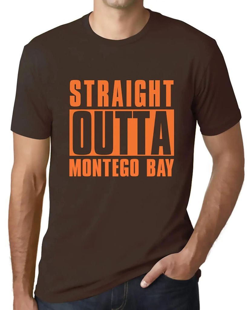 Herren Grafik T-Shirt Direkt aus der Bucht von Montego – Straight Outta Montego Bay – Öko-Verantwortlich Vintage Jahrgang Kurzarm Lustige Druck