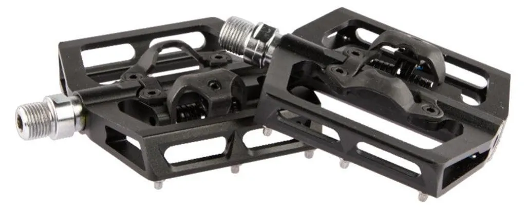 Pédales Automatiques et Plates Tecora Noires avec Picots Amovibles